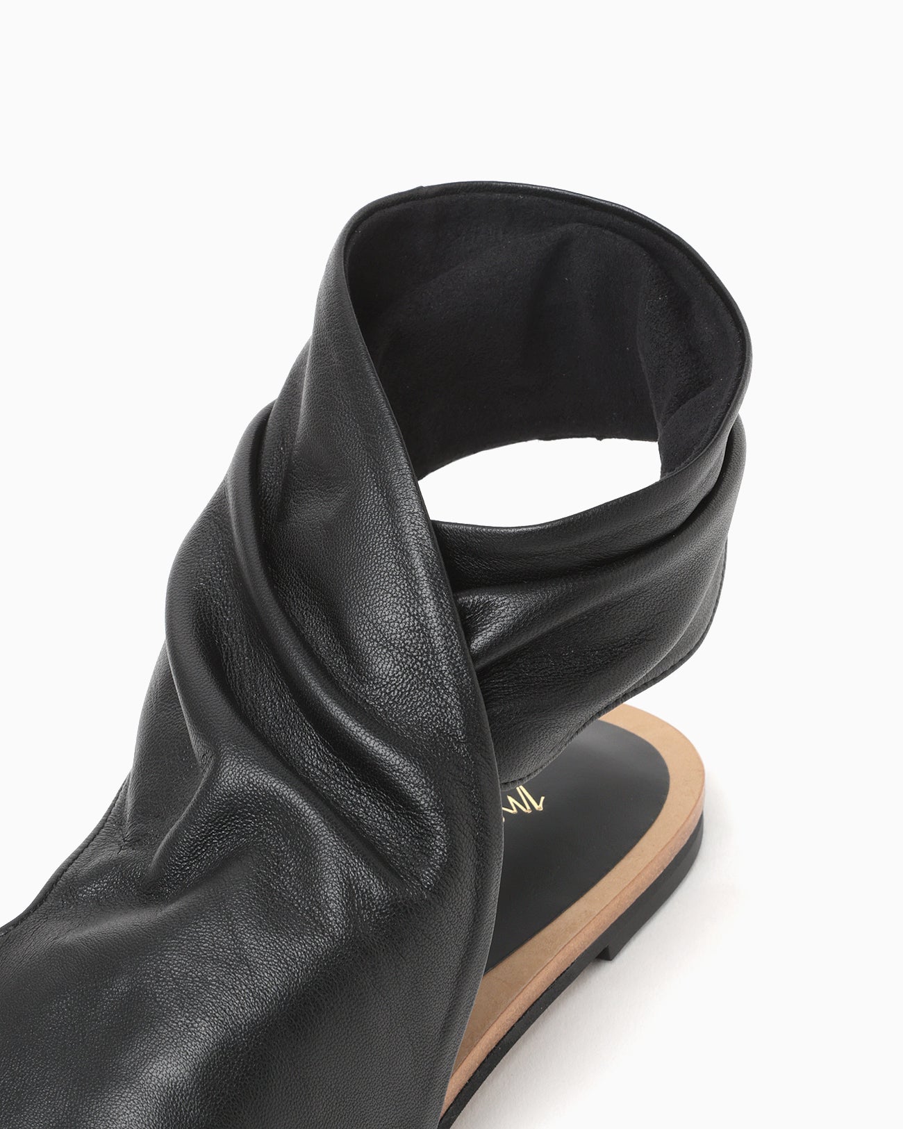 Sheep Leather Tabi Sandals - black