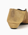 Curved Line Low Heel Metallic Babouche Shoes - gold