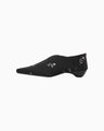 Curved Line Low Heel Nature Pattern Babouche Shoes - black