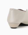 Curved Line Low Heel Nature Pattern Babouche Shoes - ecru