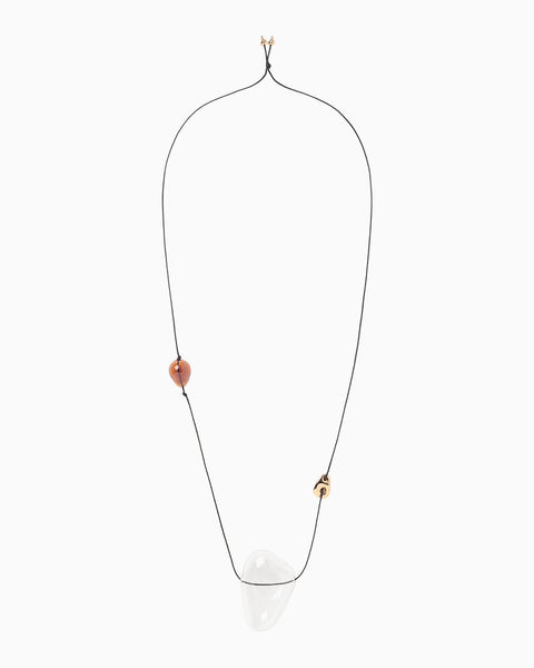 Handcrafted Glass Necklace - clear