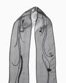Floral Embroidery Long Scarf - black