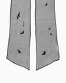 Floral Embroidery Long Scarf - black