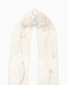 Floral Embroidery Long Scarf - ecru