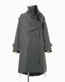 Oversized Organic Cotton Twill Trench Coat - grey