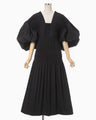 Micro Pleats Volume Dress - black