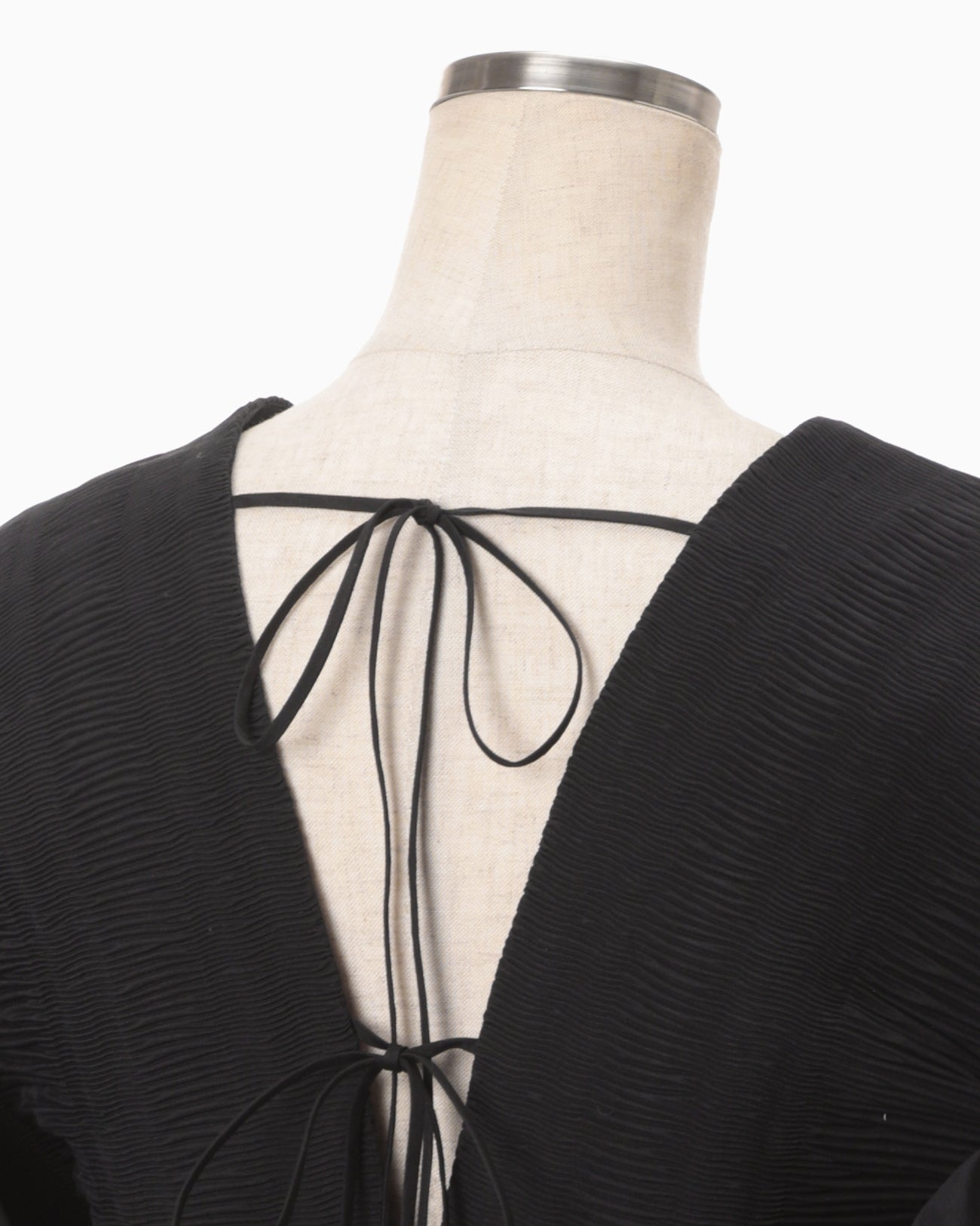 Micro Pleats Volume Dress - black