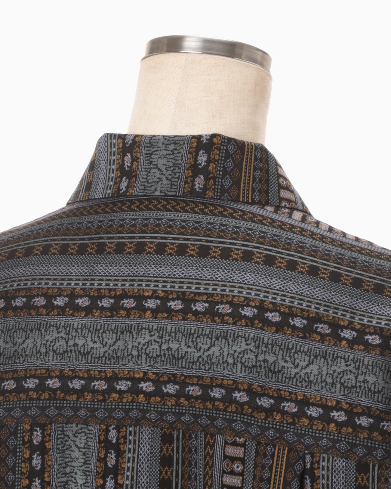 Stripe Jacquard Shirt Dress - black - Mame Kurogouchi