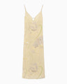 Marble Print Silk Camisole Dress - beige