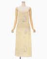 Marble Print Silk Camisole Dress - beige
