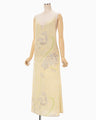 Marble Print Silk Camisole Dress - beige