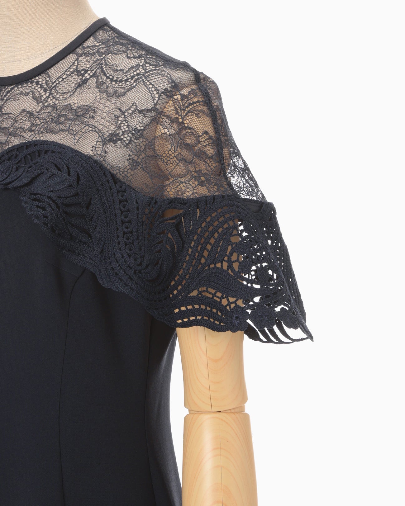 Tulle Lace Classic Dress - navy