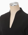 Triacetate Polyester Georgette V-Neck Dress - black