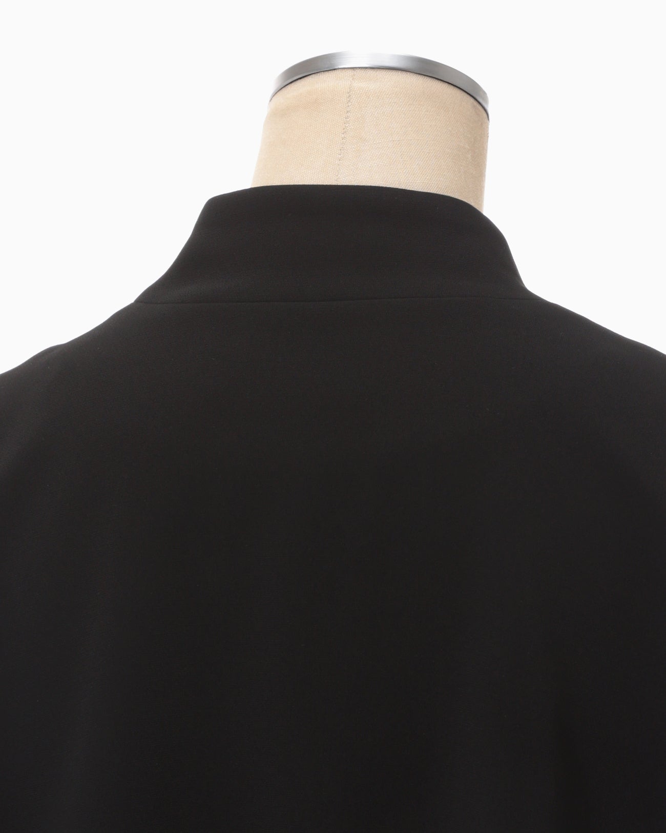 Triacetate Polyester Georgette V-Neck Dress - black