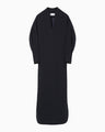 Triacetate Polyester Georgette V-Neck Dress - navy