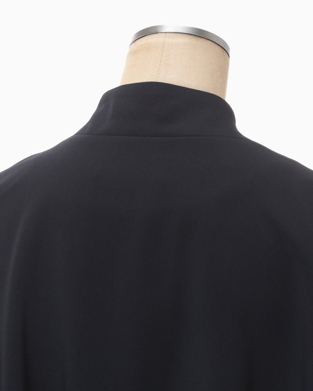 Triacetate Polyester Georgette V-Neck Dress - navy