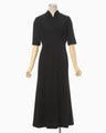 Triacetate Polyester Georgette Short Sleeve Dress - black