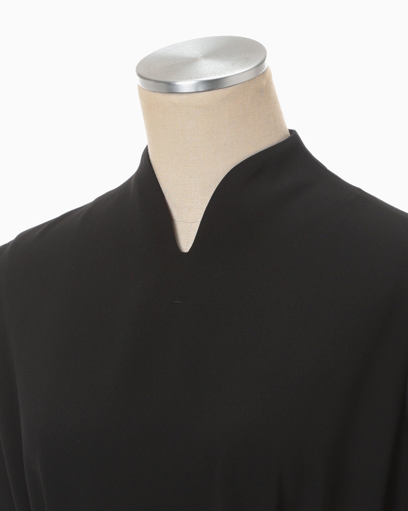Triacetate Polyester Georgette Short Sleeve Dress - black