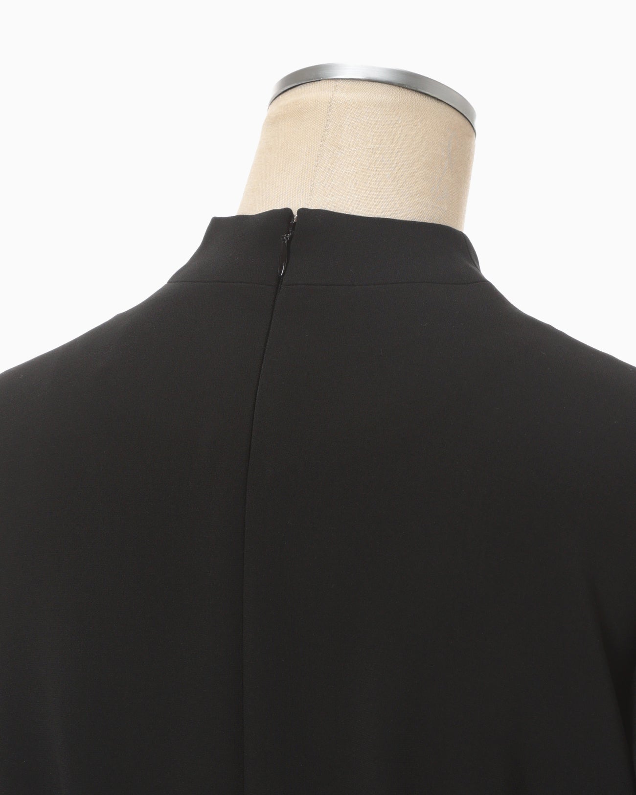 Triacetate Polyester Georgette Short Sleeve Dress - black