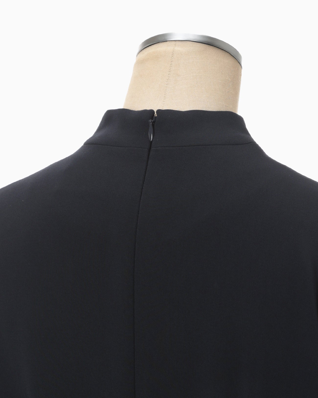 Triacetate Polyester Georgette Short Sleeve Dress - navy
