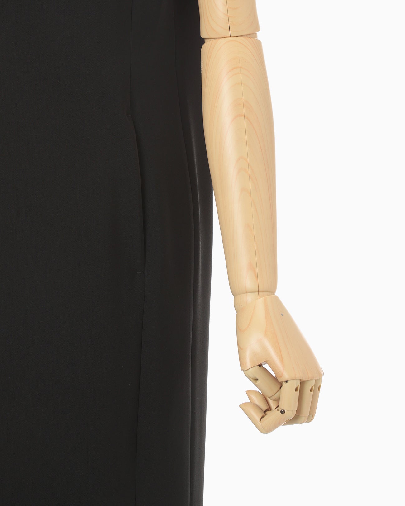 Triacetate Polyester Plunged Sleeveless Dress - black