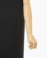 Triacetate Polyester Plunged Sleeveless Dress - black