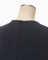 Triacetate Polyester Plunged Sleeveless Dress - navy
