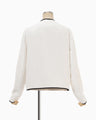 Viscose Rayon Floral Jacquard Silk Filling Jacket - white