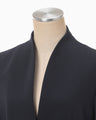 Acetate Polyester Collarless Double Breasted Suit Jacket - navy