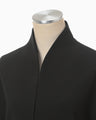 Acetate Polyester Collarless Short Jacket - black