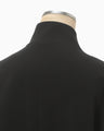 Acetate Polyester Collarless Short Jacket - black