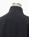 Acetate Polyester Collarless Short Jacket - navy