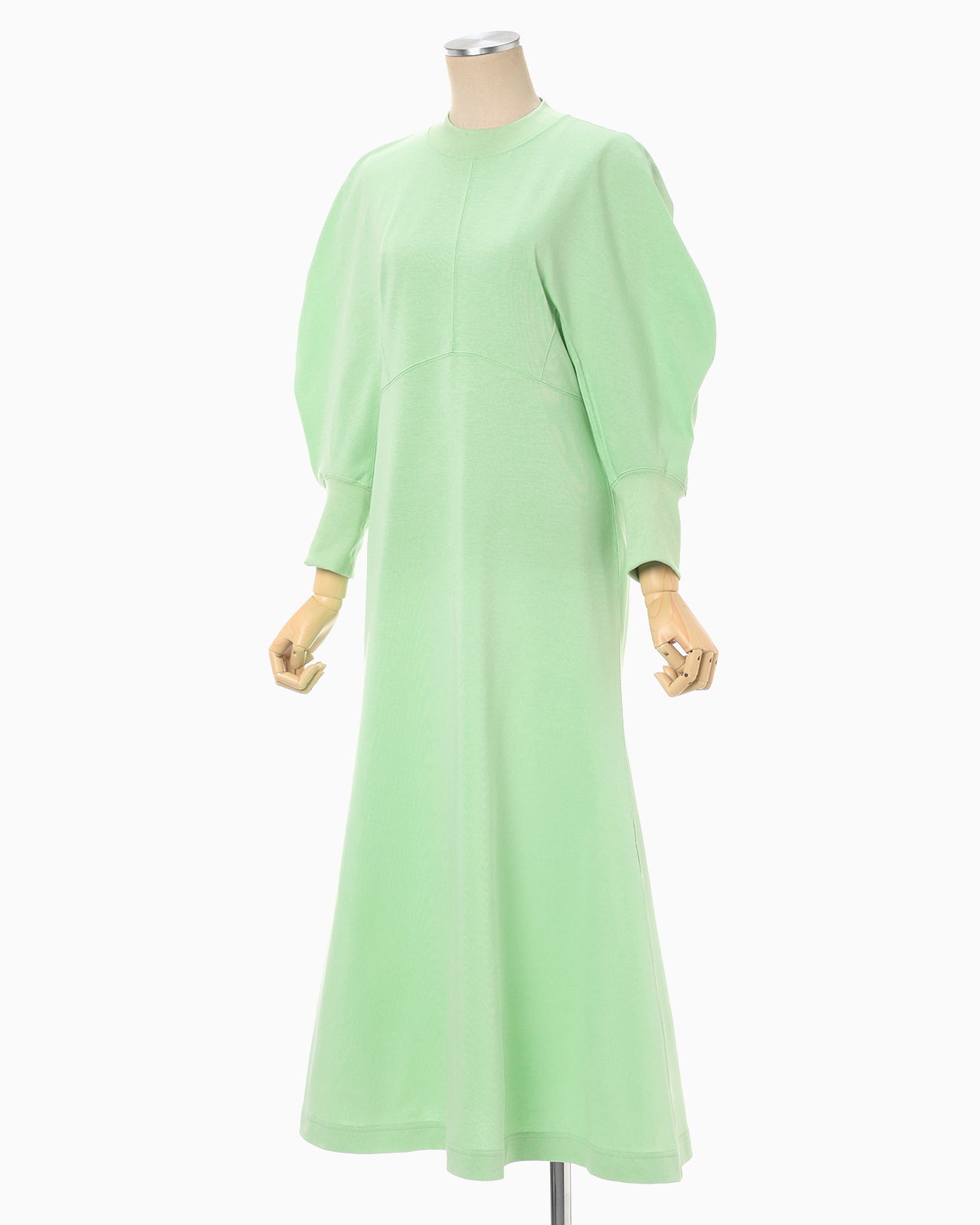 Cotton Jersey Flare Dress - light green - Mame Kurogouchi