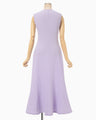 Shirring Jersey Jacquard Sleeveless Dress - lavender