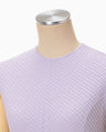 Shirring Jersey Jacquard Sleeveless Dress - lavender
