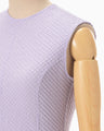 Shirring Jersey Jacquard Sleeveless Dress - lavender