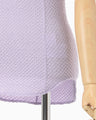 Shirring Jersey Jacquard High Neck Top - lavender