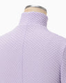 Shirring Jersey Jacquard High Neck Top - lavender