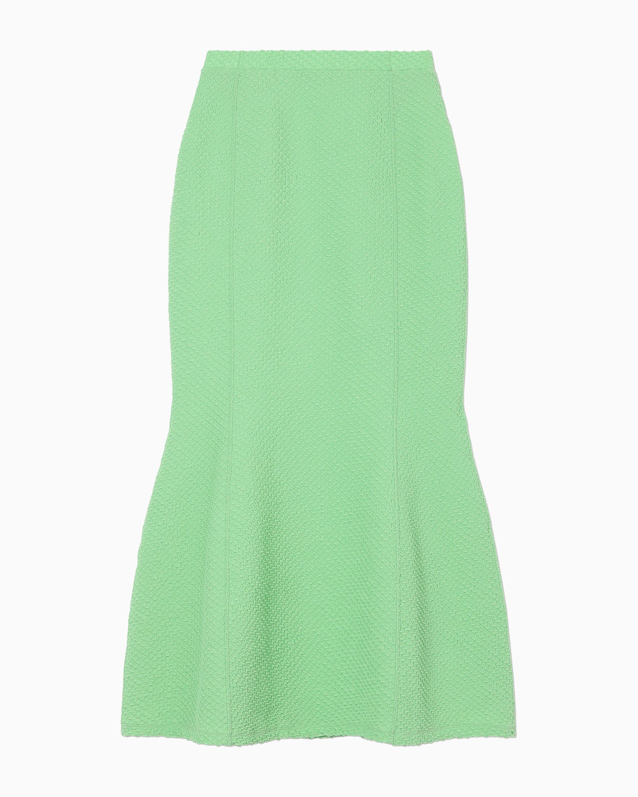 Shirring Jersey Jacquard Flare Skirt - light green
