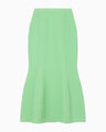 Shirring Jersey Jacquard Flare Skirt - light green