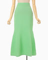 Shirring Jersey Jacquard Flare Skirt - light green
