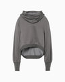 Cropped Relaxed Sweat Hoodie - grey