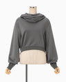 Cropped Relaxed Sweat Hoodie - grey