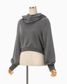 Cropped Relaxed Sweat Hoodie - grey