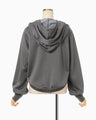 Cropped Relaxed Sweat Hoodie - grey