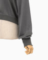 Cropped Relaxed Sweat Hoodie - grey