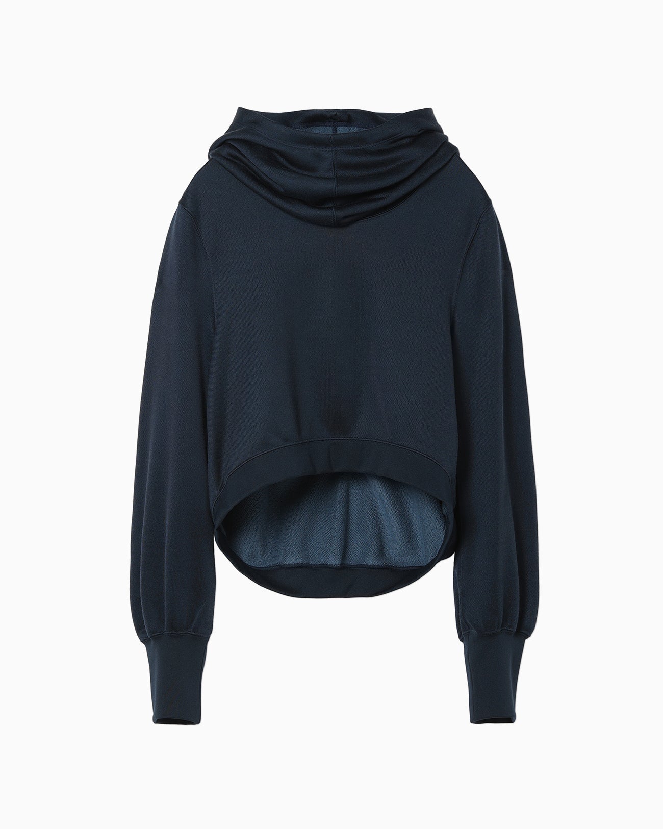 Cropped Relaxed Sweat Hoodie - navy