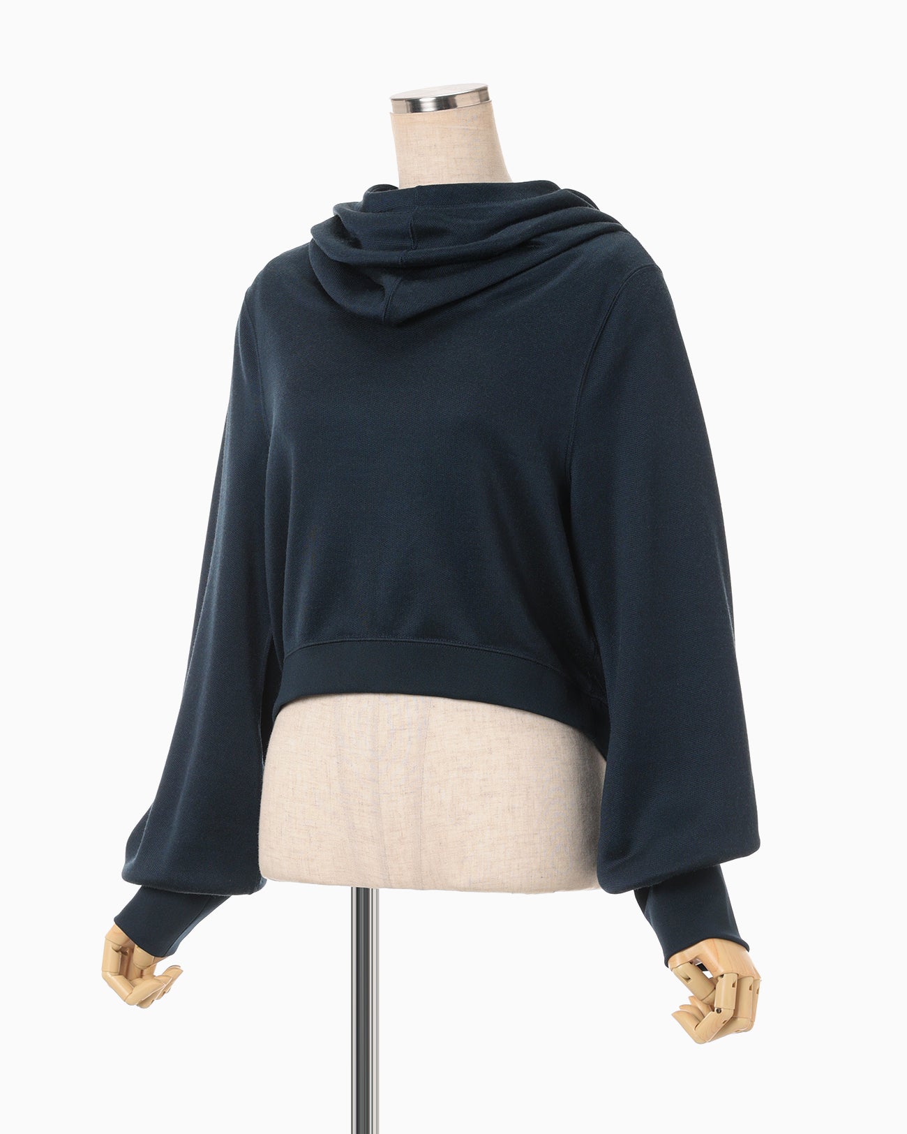 Cropped Relaxed Sweat Hoodie - navy