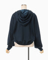 Cropped Relaxed Sweat Hoodie - navy