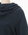 Cropped Relaxed Sweat Hoodie - navy